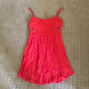 Coral spaghetti strap dress